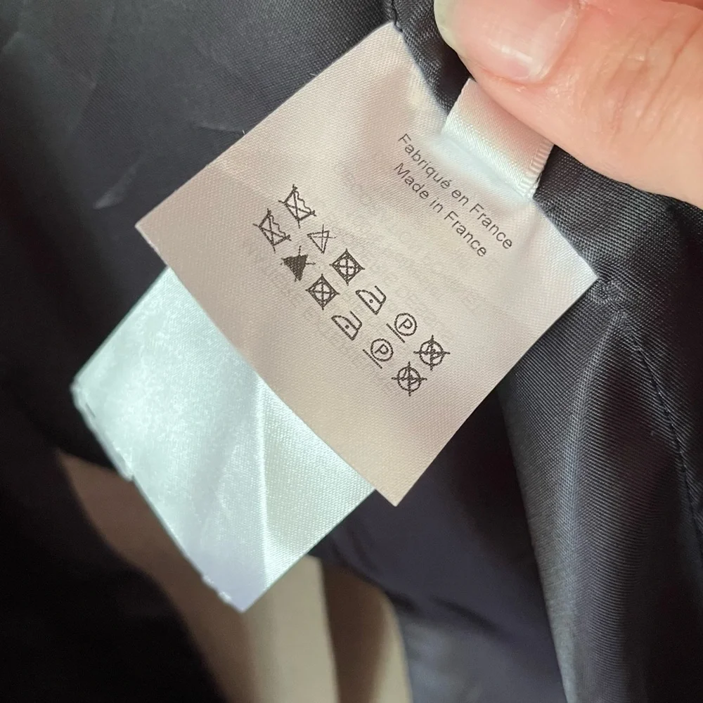 Chloe Wool Twill Jacket Side Tie Blazer Grey France Embroidered Belted Belt Rare - Picture 13 of 15